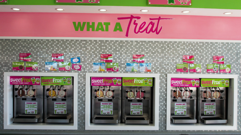 sweetFrog frozen yogurt treat stations